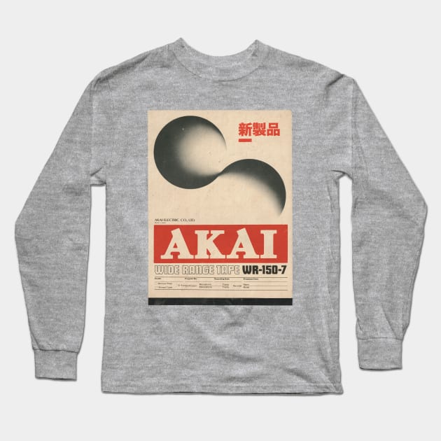 Retro 80s akai music record tape Long Sleeve T-Shirt by skeamworks